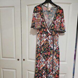 Flowy assymetric floral dress